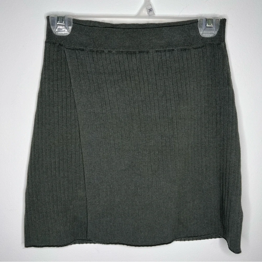 Free People Mod Wrap Mini Skirt in Thyme H18‎